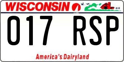 WI license plate 017RSP