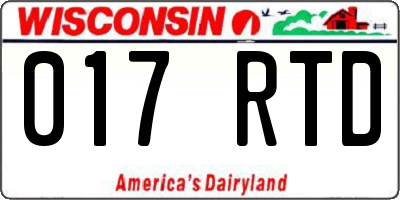 WI license plate 017RTD