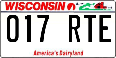 WI license plate 017RTE