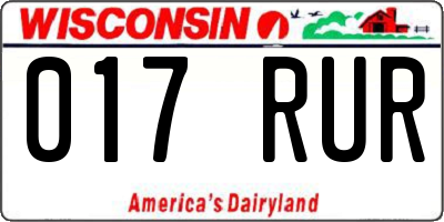 WI license plate 017RUR