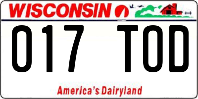 WI license plate 017TOD
