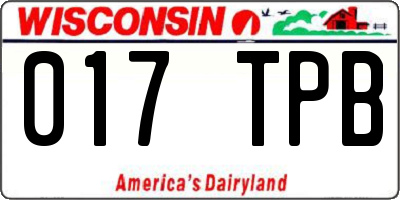 WI license plate 017TPB