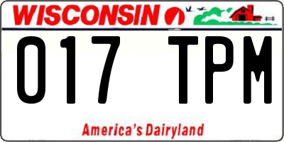 WI license plate 017TPM