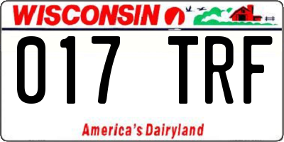 WI license plate 017TRF