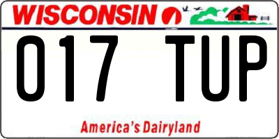 WI license plate 017TUP