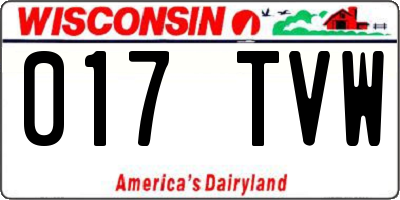 WI license plate 017TVW