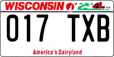 WI license plate 017TXB