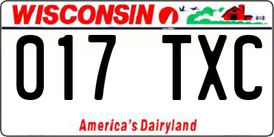 WI license plate 017TXC