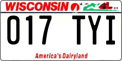 WI license plate 017TYI