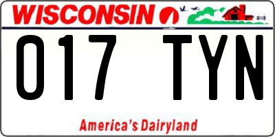 WI license plate 017TYN