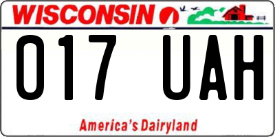 WI license plate 017UAH