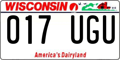 WI license plate 017UGU