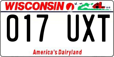 WI license plate 017UXT