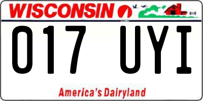 WI license plate 017UYI
