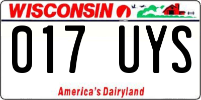 WI license plate 017UYS