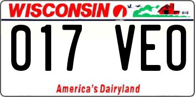 WI license plate 017VEO