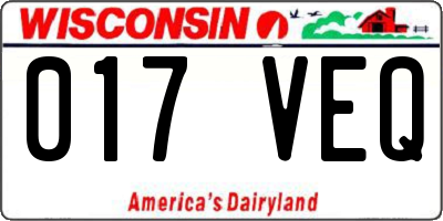 WI license plate 017VEQ