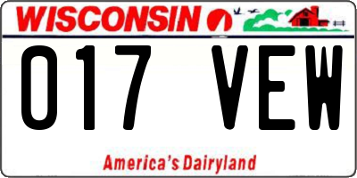 WI license plate 017VEW