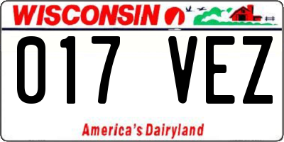 WI license plate 017VEZ