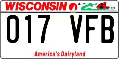 WI license plate 017VFB
