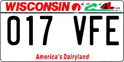 WI license plate 017VFE