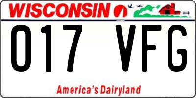 WI license plate 017VFG