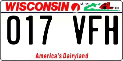 WI license plate 017VFH