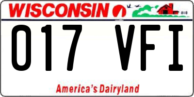 WI license plate 017VFI