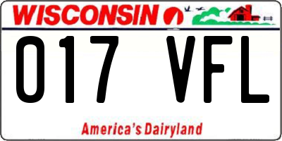 WI license plate 017VFL