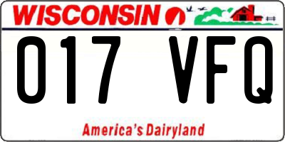 WI license plate 017VFQ