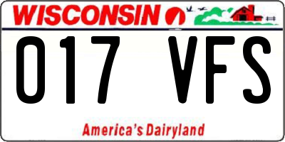 WI license plate 017VFS