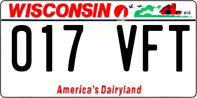 WI license plate 017VFT