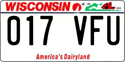 WI license plate 017VFU