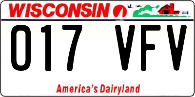 WI license plate 017VFV