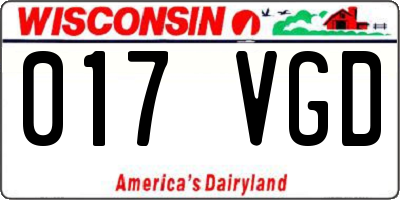 WI license plate 017VGD