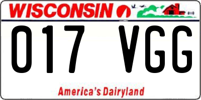 WI license plate 017VGG