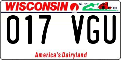 WI license plate 017VGU