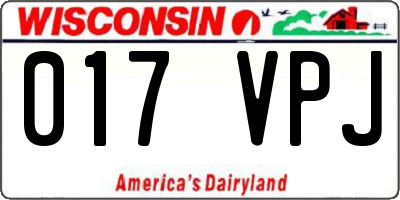 WI license plate 017VPJ