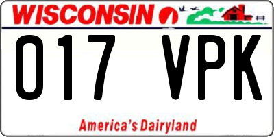 WI license plate 017VPK