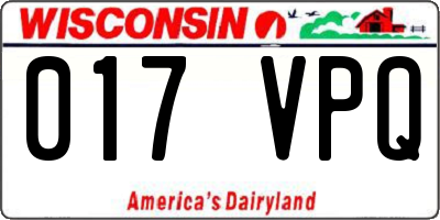 WI license plate 017VPQ