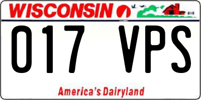 WI license plate 017VPS