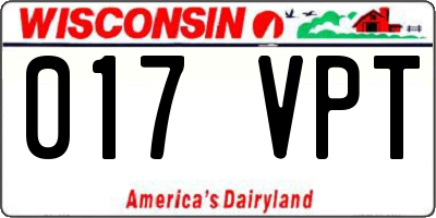 WI license plate 017VPT