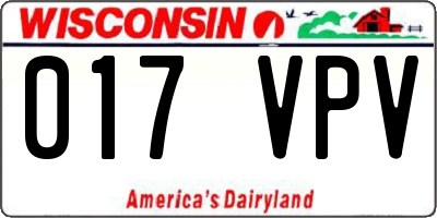 WI license plate 017VPV