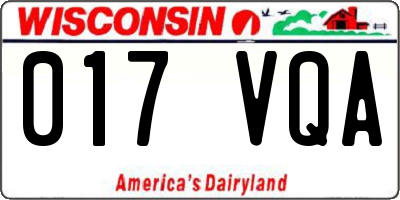 WI license plate 017VQA