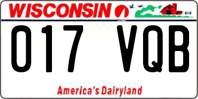 WI license plate 017VQB