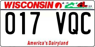 WI license plate 017VQC