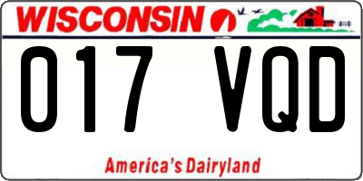 WI license plate 017VQD
