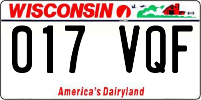 WI license plate 017VQF