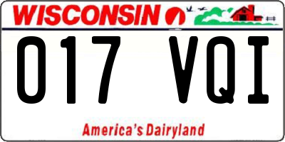 WI license plate 017VQI
