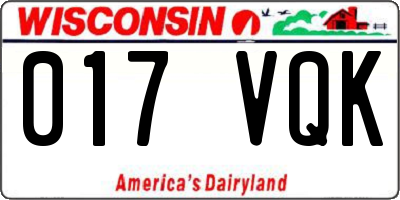 WI license plate 017VQK